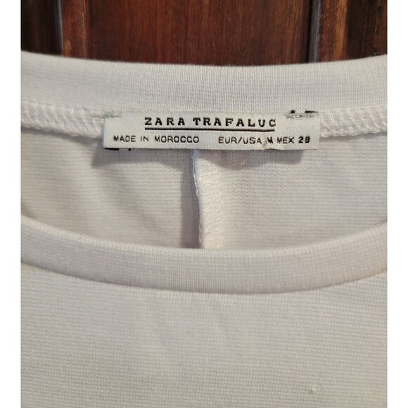 Zara Trafaluc White and Black Colorblock Above Knee Dress Sz M - Picture 3 of 4